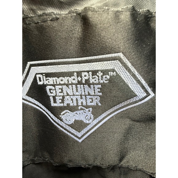 Diamond Plate Genuine Leather Black Motorcycle Biker Jacket‎ Zip Front Women - Picture 4 of 9